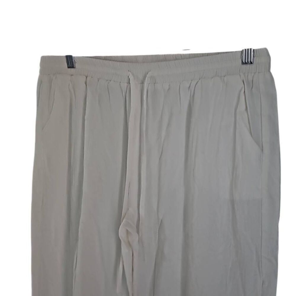 White elastic drawstring pants, slacks. Size XXL. - Picture 4 of 7